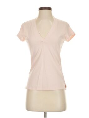 Hugo Boss Women's Pale Pink V-Neck Short Sleeve Tee